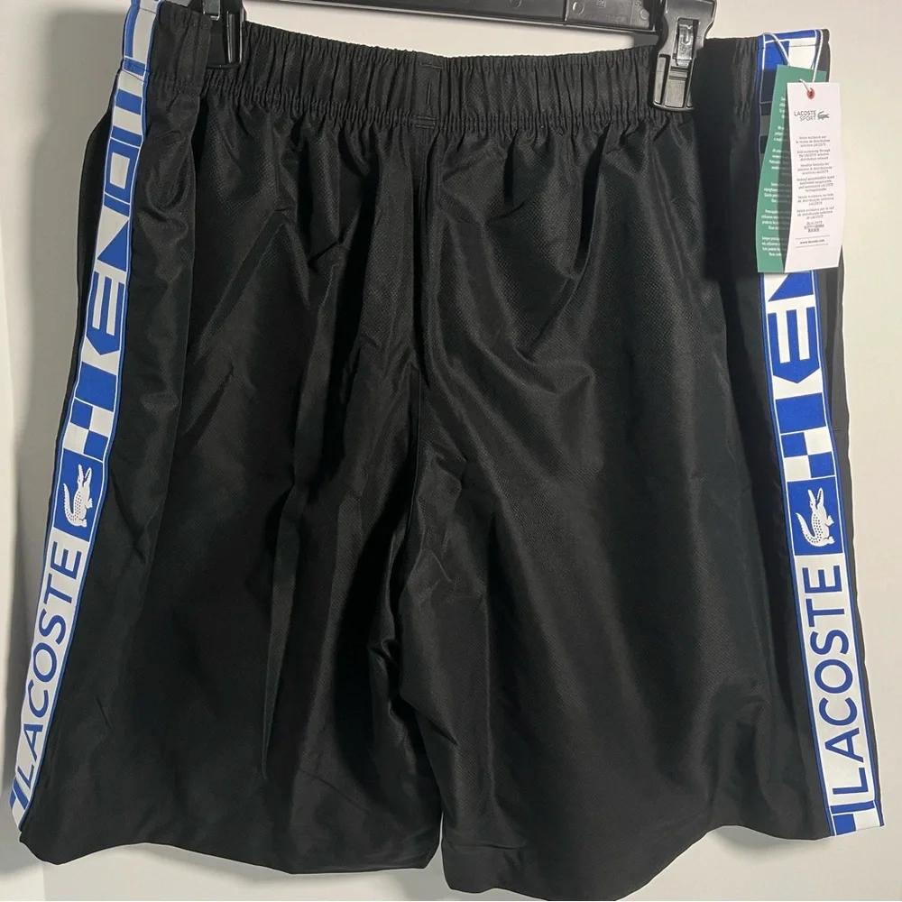 LACOSTE Athletic Pull-on Fully Lined Shorts w/side pockets & Logo Side Bands - Picture 7 of 16